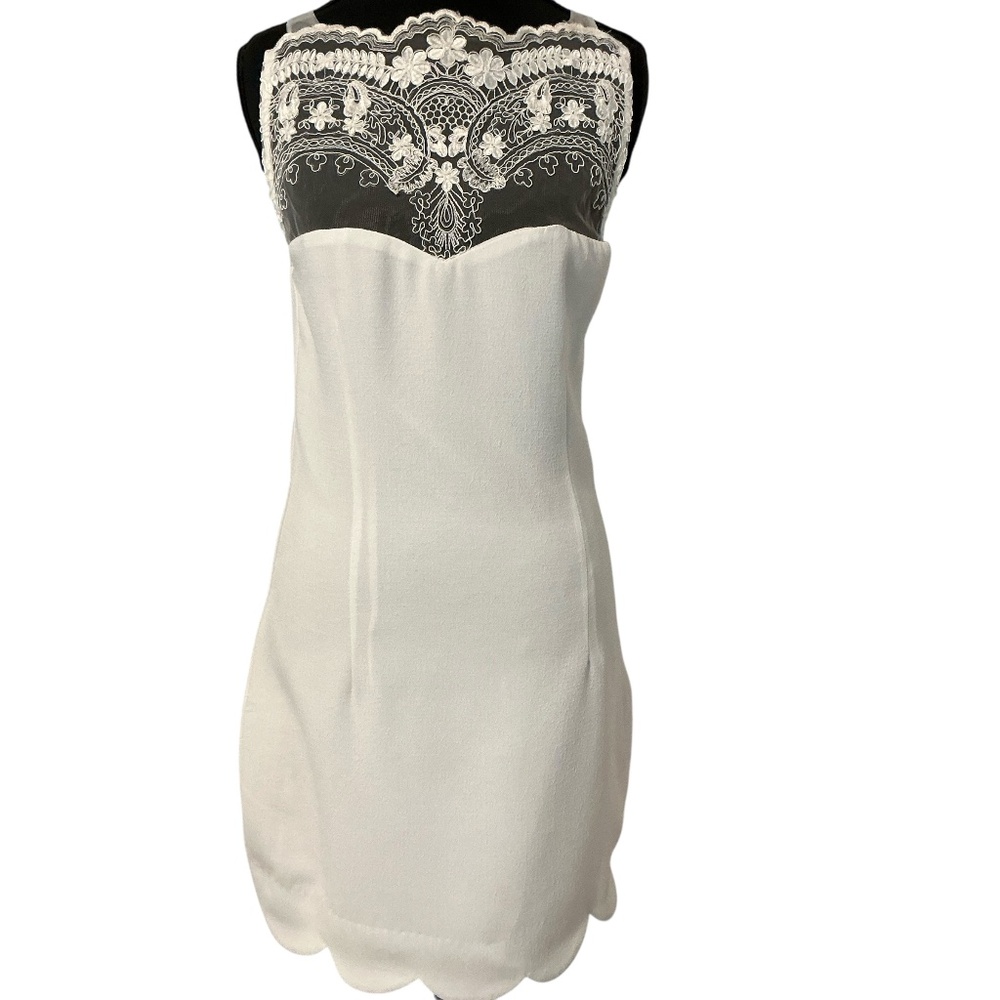 Endless Rose Midi Sleeveless Ivory Lace Dress Size Small Sheath Dress Size Small